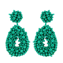 FLOLA Della Boemia Perline di Goccia Orecchini Donna Dichiarazione di Perline Fatti A Mano Orecchini Ciondola I Monili Della Boemia Grande Pendientes ersp67
