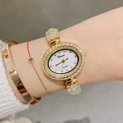 Montre à quartz sertie de griffes pour femme, bijoux japonais, heure, horloge fine, bracelet en cristal, luxe, boîte-cadeau pour fille