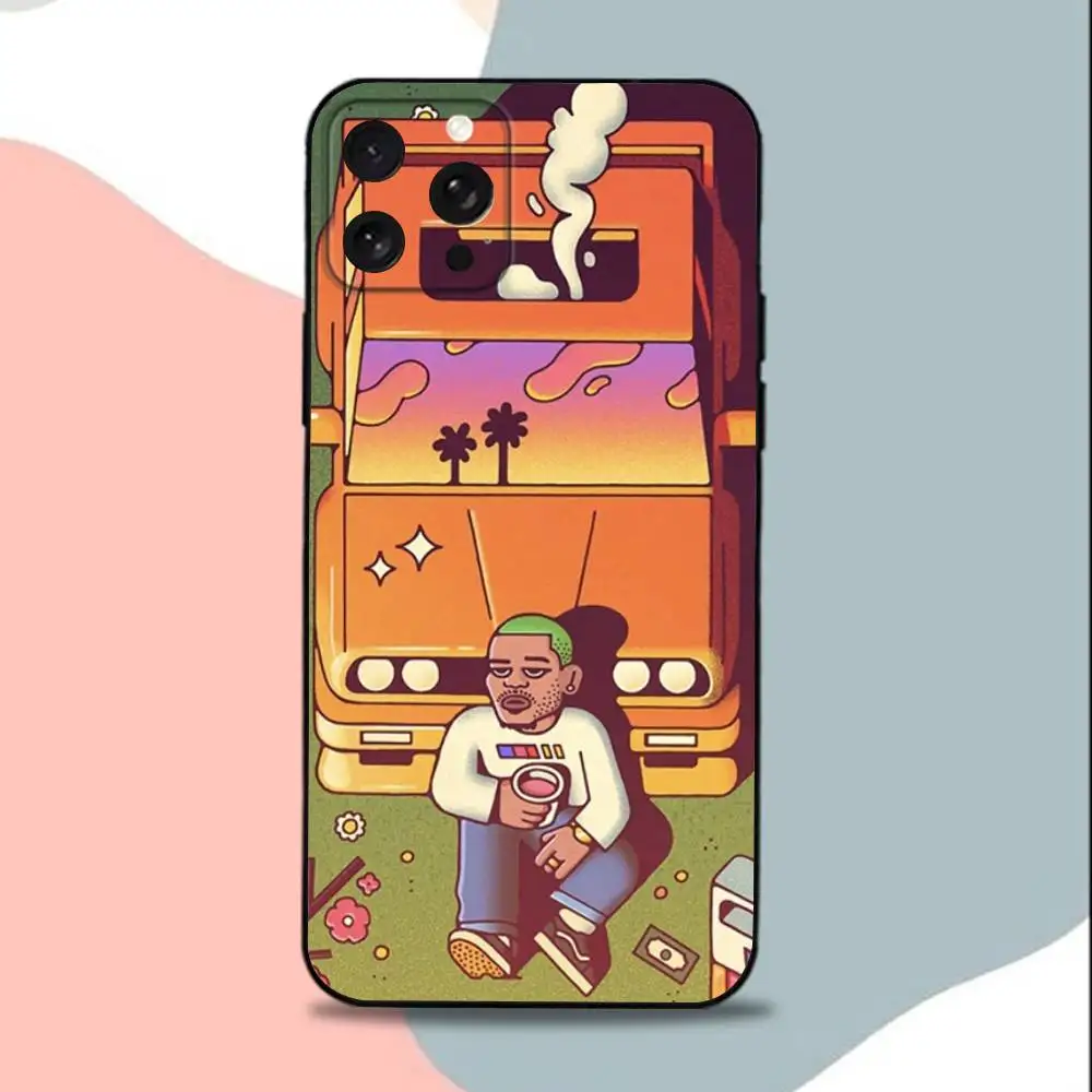 F-Frank – coque de téléphone Singer OceanS, étui noir en Silicone souple pour iPhone 15,13,16,12,11,17,14,Plus,Pro,Max,XS,XR,X,SE,Mini