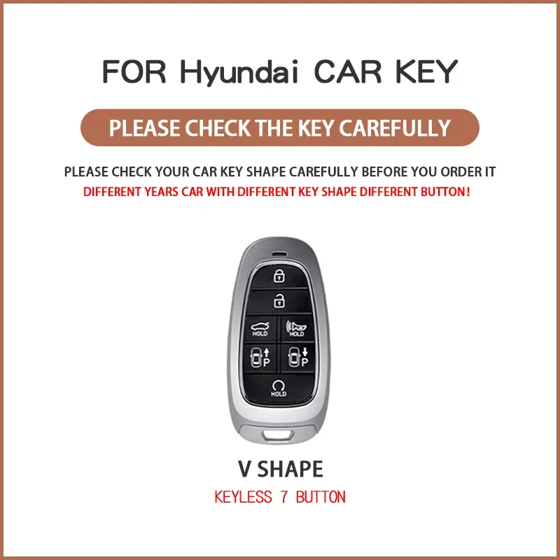 7 Buttons Car Remote Key Case Cover Shell for Hyundai Sonata Santa fe Tucson 2023 2022 2021 2020 Palisade Nexo Staria Loniq