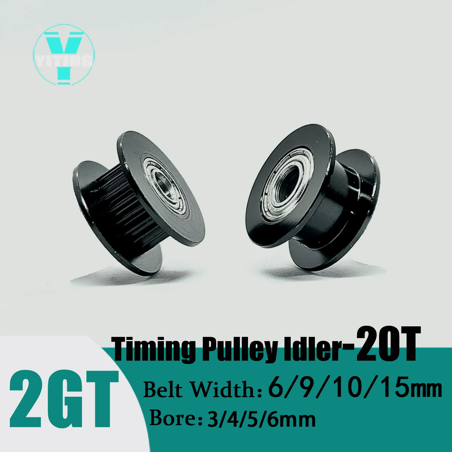 

2GT 20Teeth Timing Pulley Belt Width6/9/10mm Bore 3/4/5/6mm 20T Tensioning Wheel Open Synchronous 3D Printer Accessories