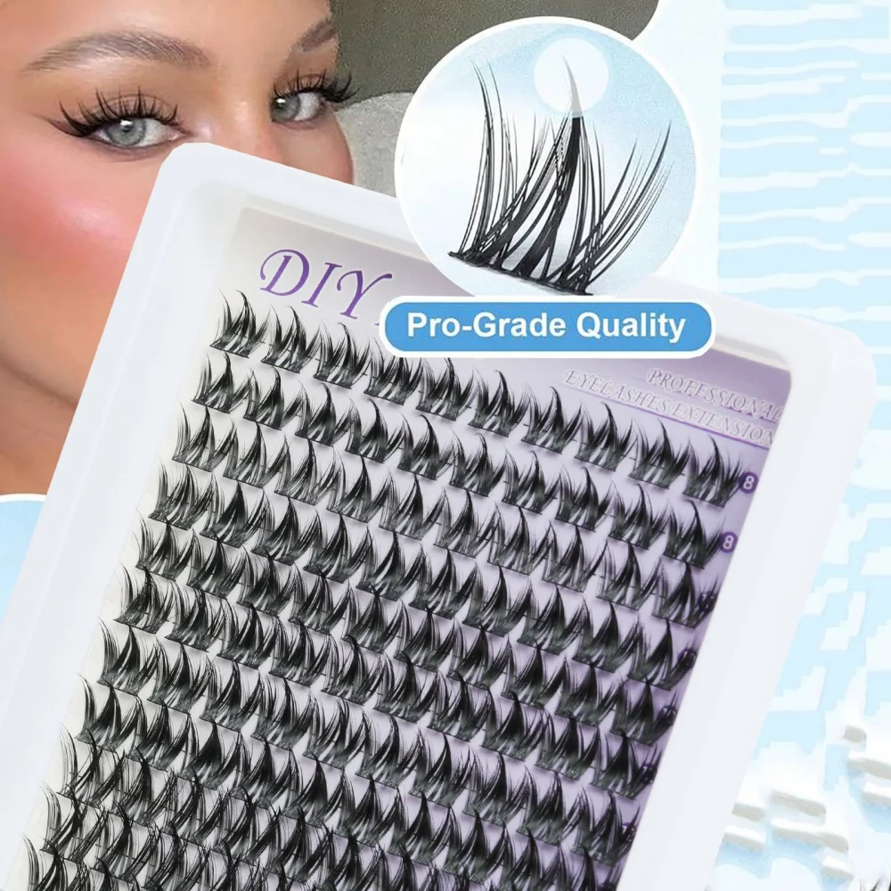 Natural Slender Fairy Style Eyelash Cluster 8-16mm Extended CC Curvature Comic Eyelash Cluster 140PCS Single Eyelash Cluster
