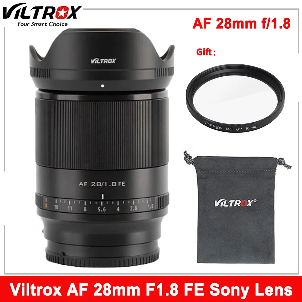 

VILTROX 28mm F1.8 Full Frame FE Mount Auto Focus Wide-angle Prime Lens for Sony E-Mount Camera A7II A7III A7RIII A7SIII A7II A7R