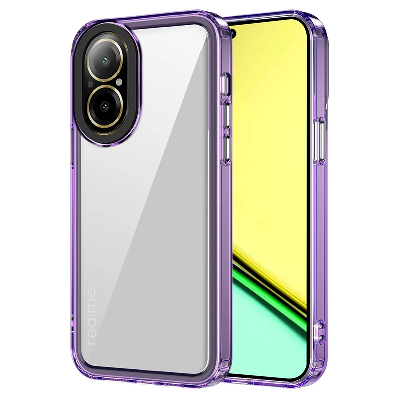 Thick Acrylic Shockproof Clear Phone Case For OPPO Realme C51 Realme C53 C55 C67 Narzo N53 Realme Note 30 Hard Protection Cover