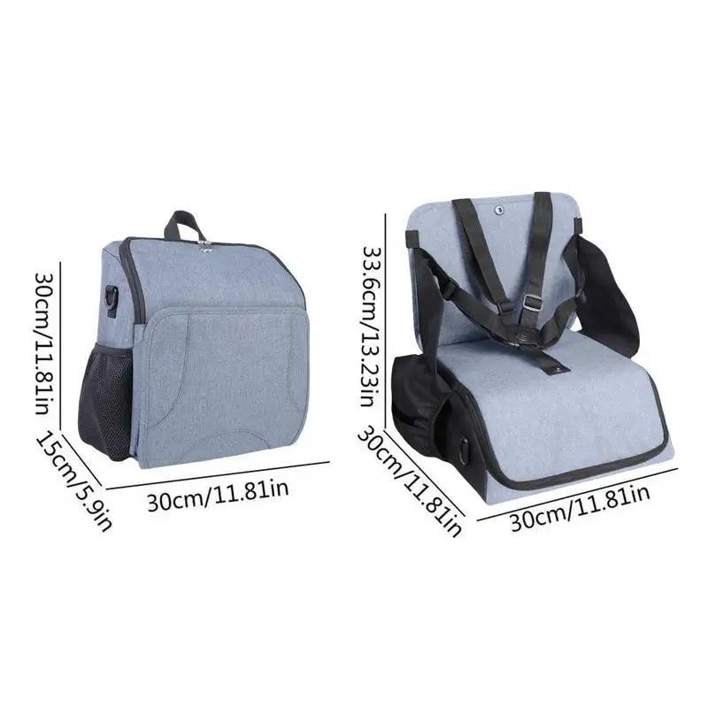 Baby Diaper Bag 2-in-1 Foldable Booster Seat And Diaper Pouch Bag Large Capacity Diaper Organizer Bag Travel Must Have For Baby