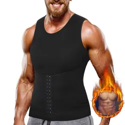 Men Neoprene Waist Trainer Vest Hot Slimming Workout Shirts Thermal Sauna Sweat Body Shaper Gym Black Tank Top Calories Burning