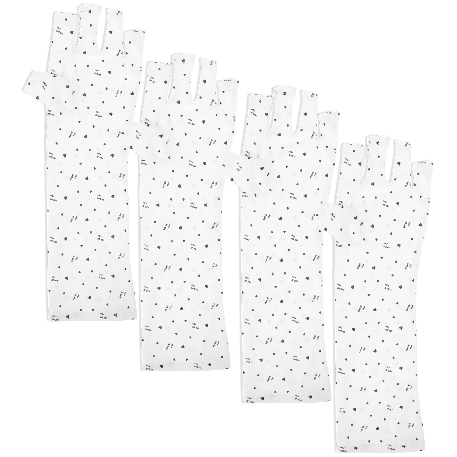 4 قطعة الحب القلب مسمار قسط بسط نصف إصبع الأشعة فوق البنفسجية حماية مانيكير يغطي لمسمار الفن لوازم المضادة للأشعة فوق البنفسجية قفازات #6