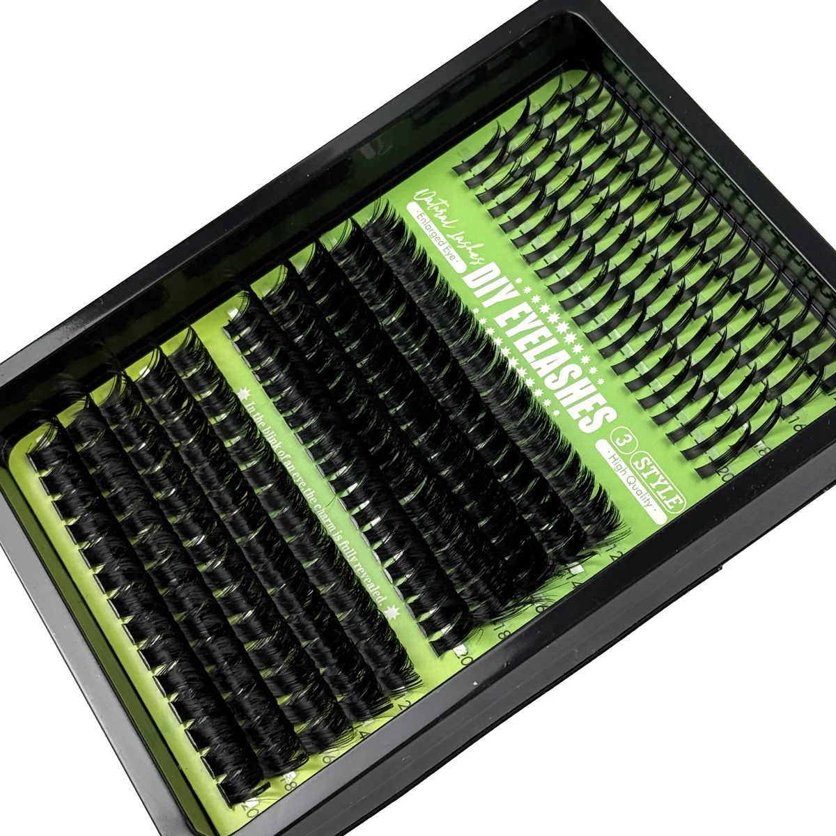 HBZGTLAD Spikes 80D-160D Wimpern-Cluster, gemischte Tray-Verpackung, voluminöse, flauschige Cluster-Wimpern, Wispy Einzelwimpern-Extensions für DIY-Make-up – Detail 5