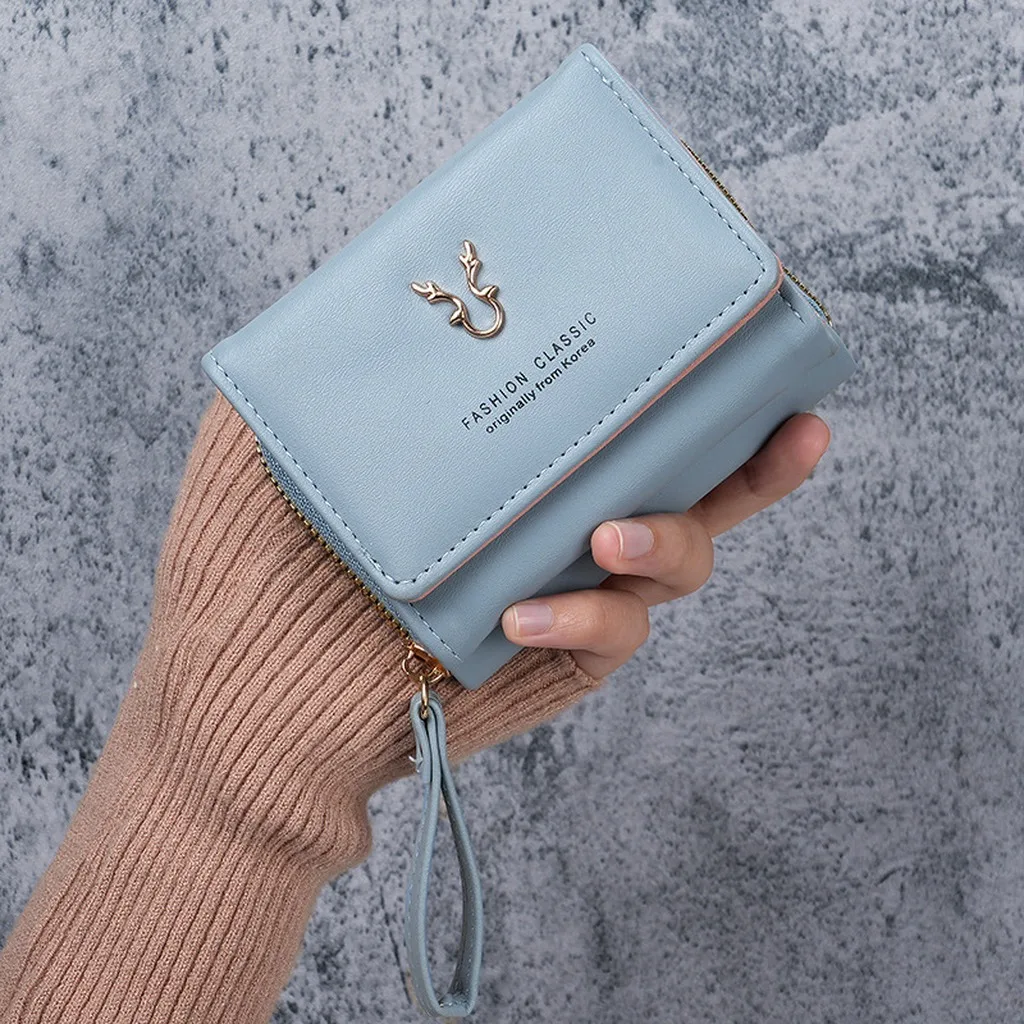 Ladies Wallet Compact Card Holder Portable Wallet 2-In-1 Small Wallet For Dating Coin Storage Daily Use