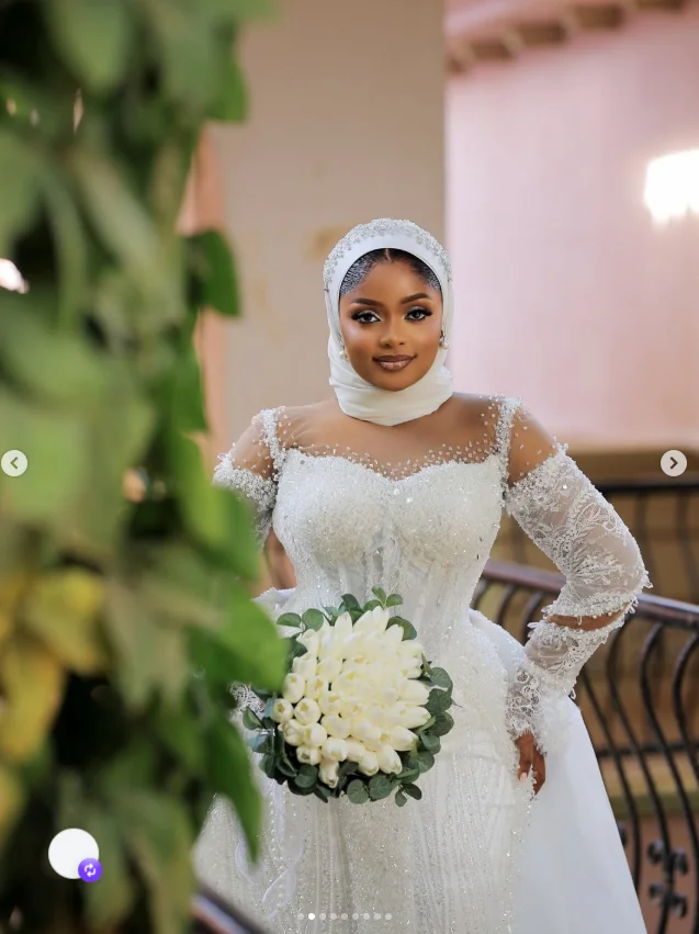 Luxury Mermaid Muslima Wedding Dresses with Detachable Train Beaded Gillter Long Sleeve African Bridal Gown Outfit Customized