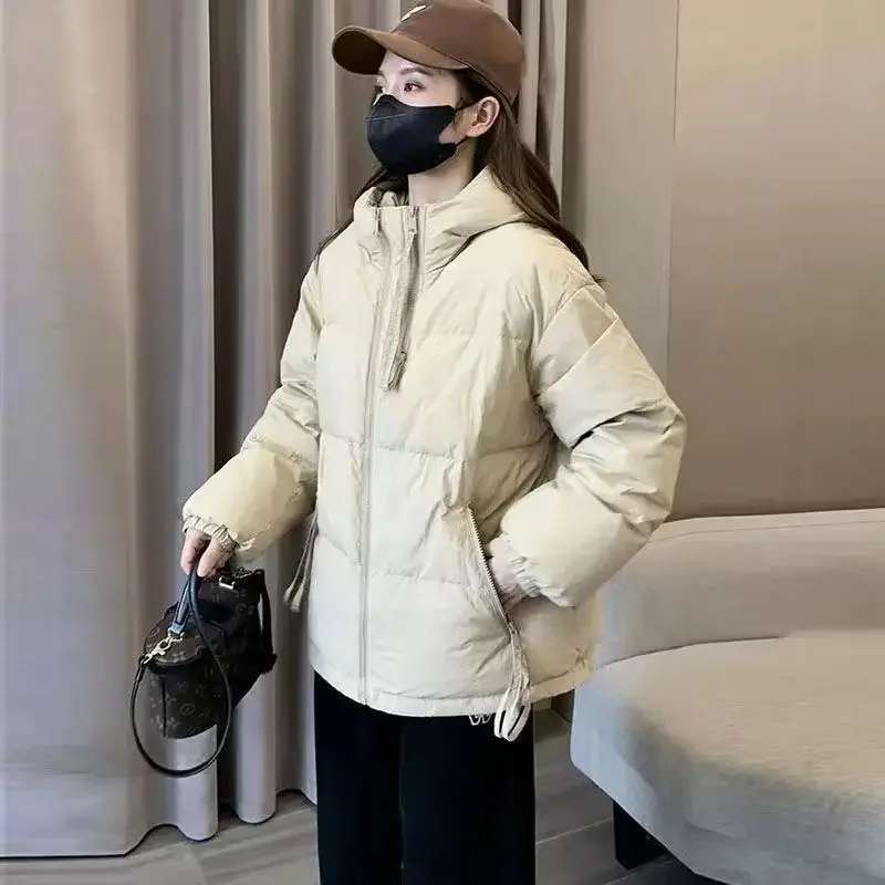 2024 New Winter Parkas for Women Thickened Padded Coats Hooded Cotton Jacket Solid Loose Winter Clothes Women