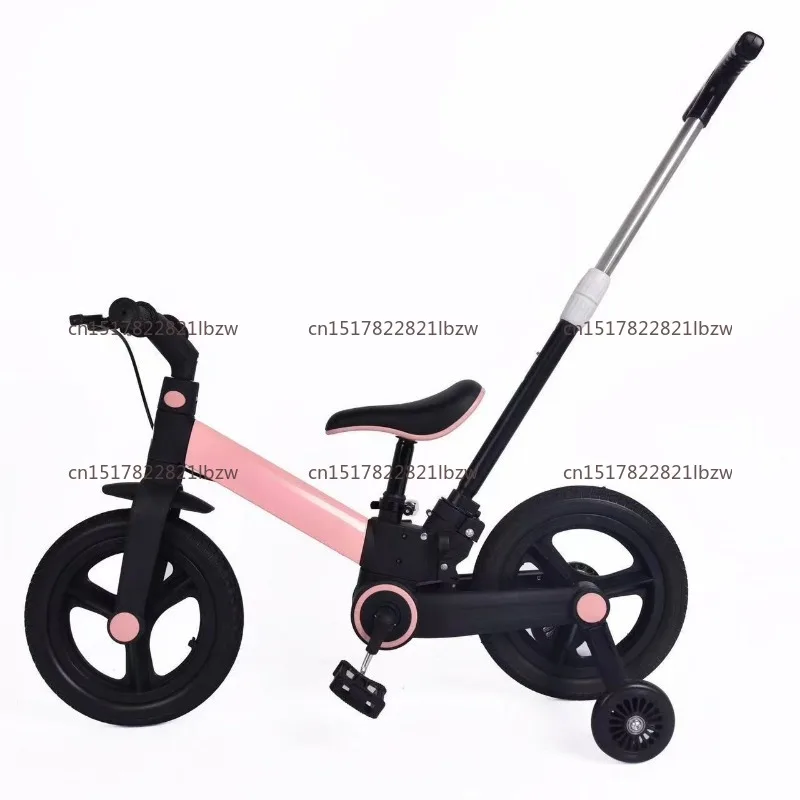 Multifunctional children's folding tricycle 2-in-1 balance bike with handbrake pedal Children's bicycle