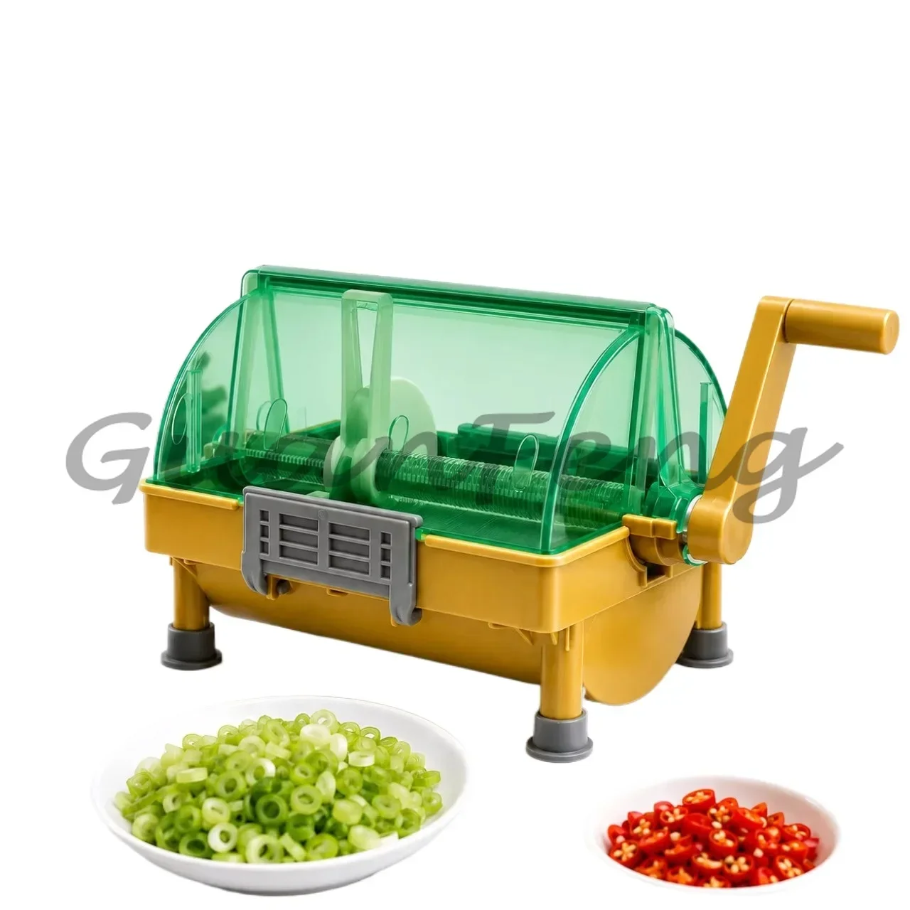 Mini Commercial Vegetable Slicing Machine, Herb Cutter for Scallions Chili Peppers Coriander Garlic and Chives