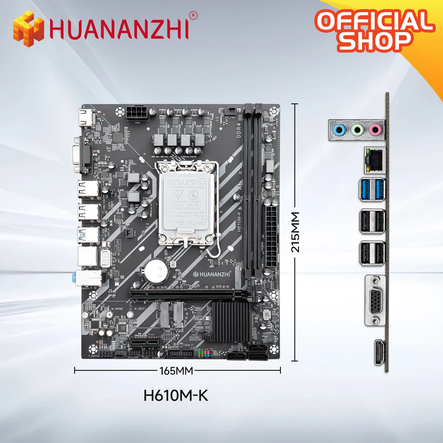 HUANANZHI H610M K MATX DDR4 Motherboard Support12 13 14 Gen H610 Intel LGA 1700 CPU 12100F 12400F 12490F 12600F 12700F 13600F