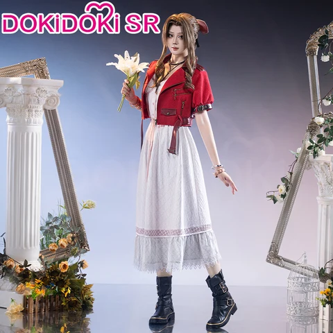 Женский костюм Аэрис из FF, белый, полиэстер, DokiDoki-SR