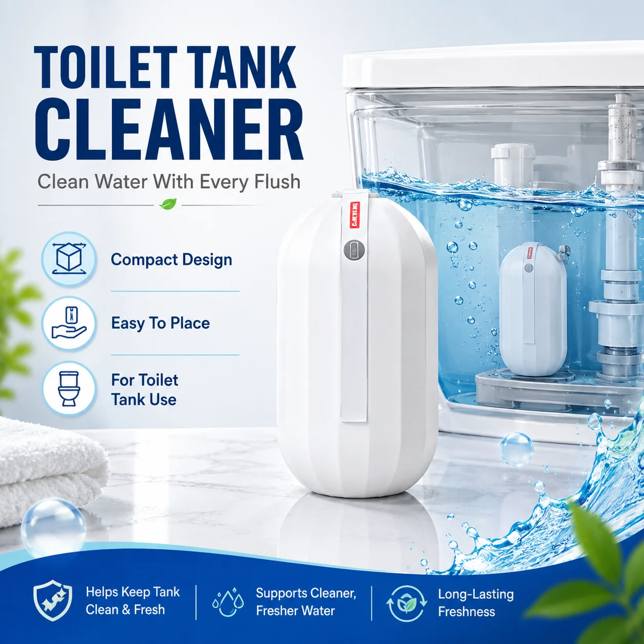 Toilet Tank Cleaner Gel Block with Fresh Floral Scent Leak Proof Hanging Free Design for UK Household Bathrooms