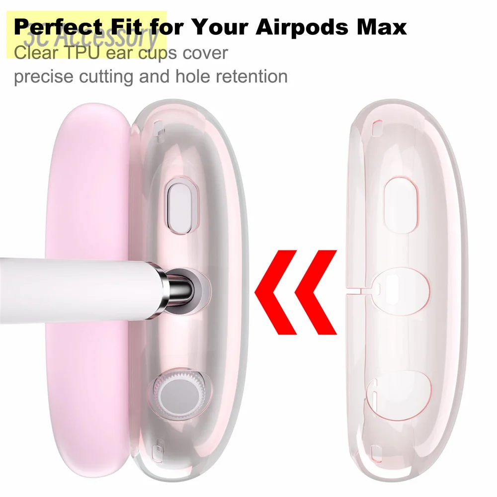 Custodia protettiva in Silicone trasparente Soft TPU antigraffio per AirPods Max 2020 custodia per Airpods Max accessori per cuffie