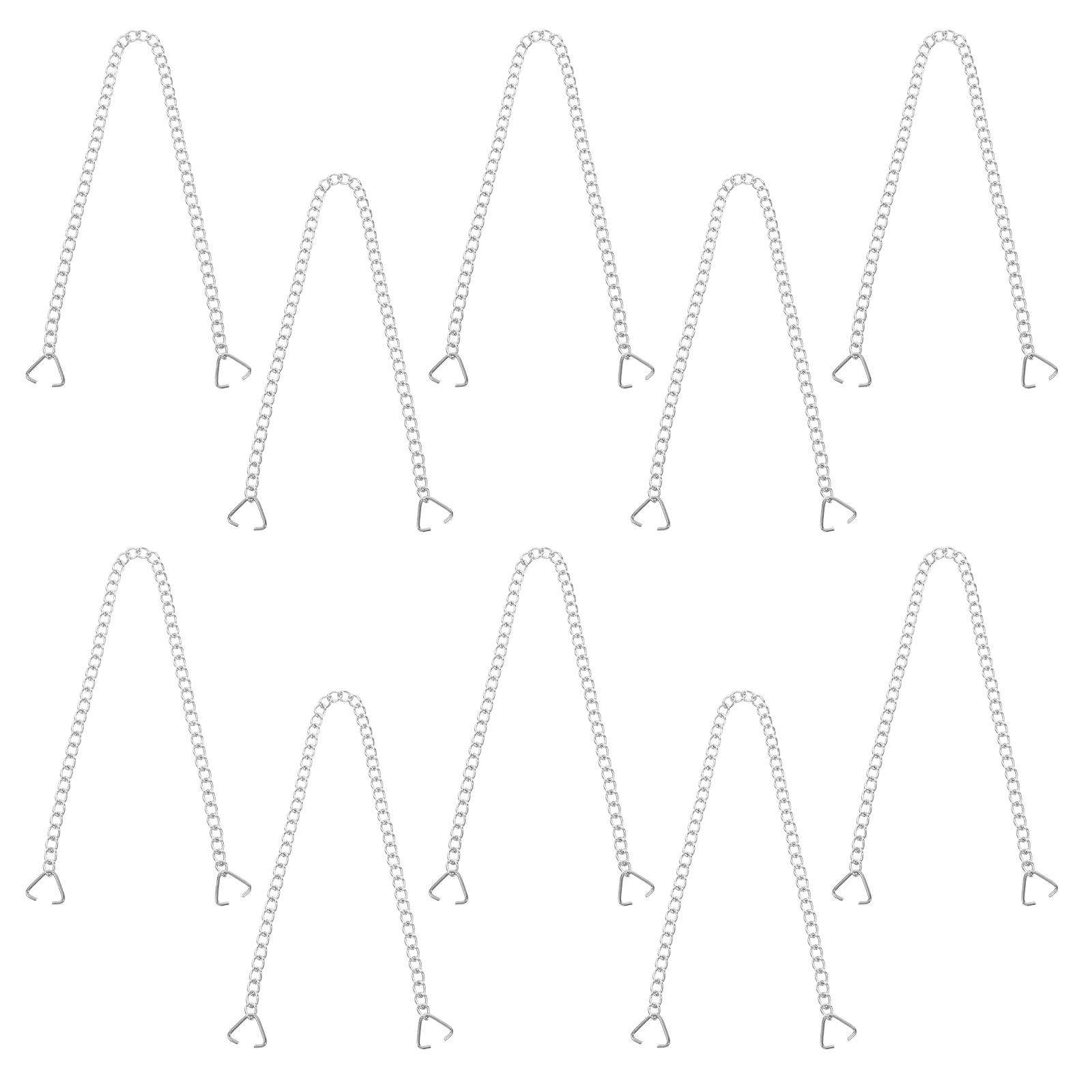 

10pcs Stainless Steel Hanging Chains Triangle Clasps For Door Sign Chalkboards Bird Feeder Ornaments Garden Plant
