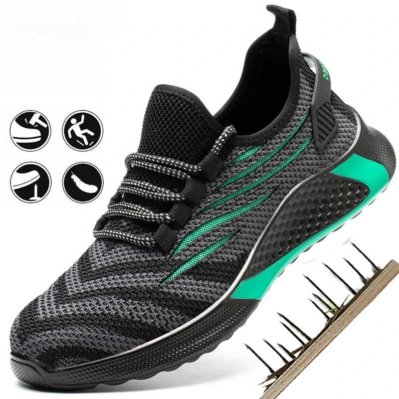 Steel Toe Shoes for Men Women Work Safety Boots Anti-stab Anti-smash Work Sneaker Man Safety Shoes Breathable Light Plus Size 50