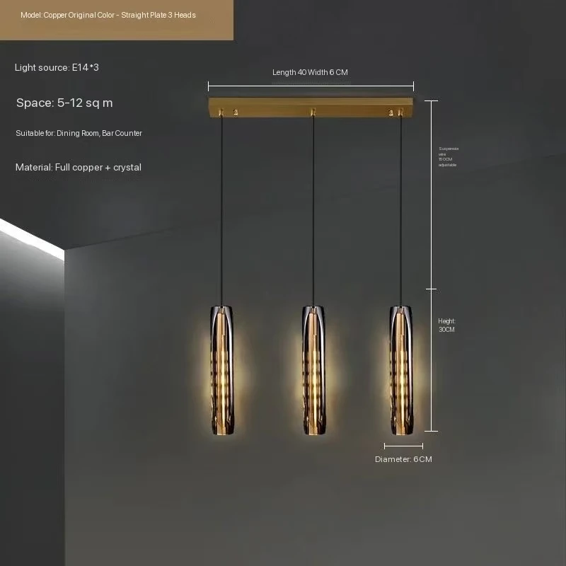 Moderne glazen kroonluchters Nordic goud zwart koper hanglamp kristal LED hanglamp voor woonkamer home decor binnenlamp