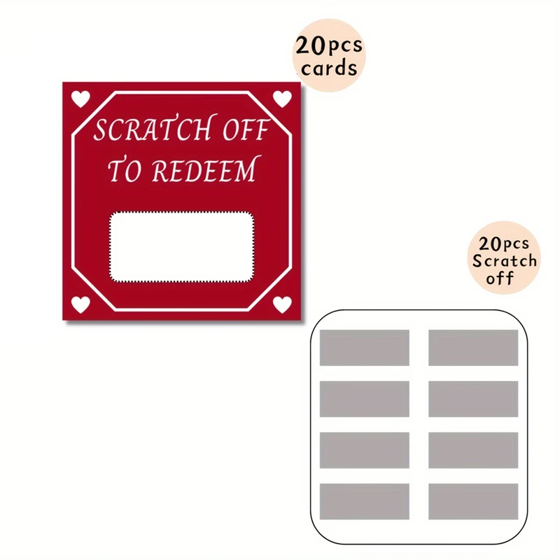 بطاقات خدش للأزواج ، قسيمة حب ، أزواج رومانسية ، مثالية لذكرى الزفاف وعيد الميلاد ، 20 عبوة