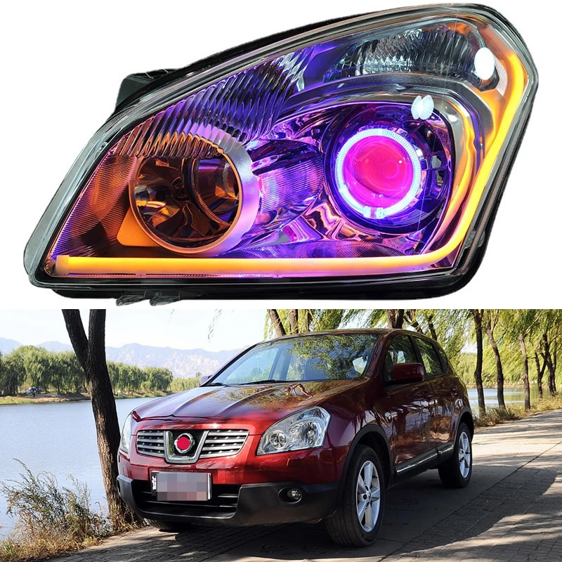 For Nissan Qashqai 2008 2009 2010 2012 2013 2014 2015 refitted LED lens hernia headlamp daytime running lamp turn lamp assembly