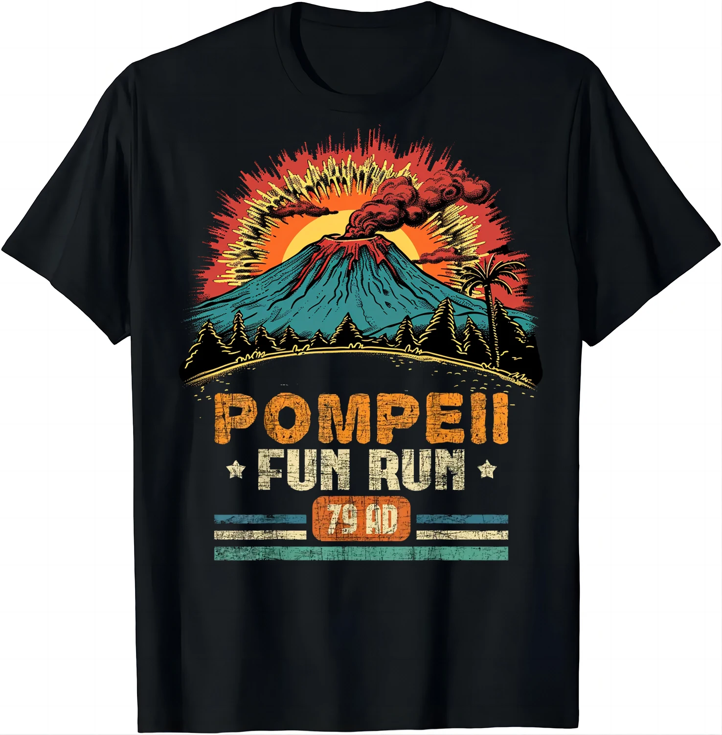 Pompeii Fun Run - تي شيرت علم بركانولوجي جغرافي تي شيرت عتيق ملابس الشارع الشهير Camisetas
