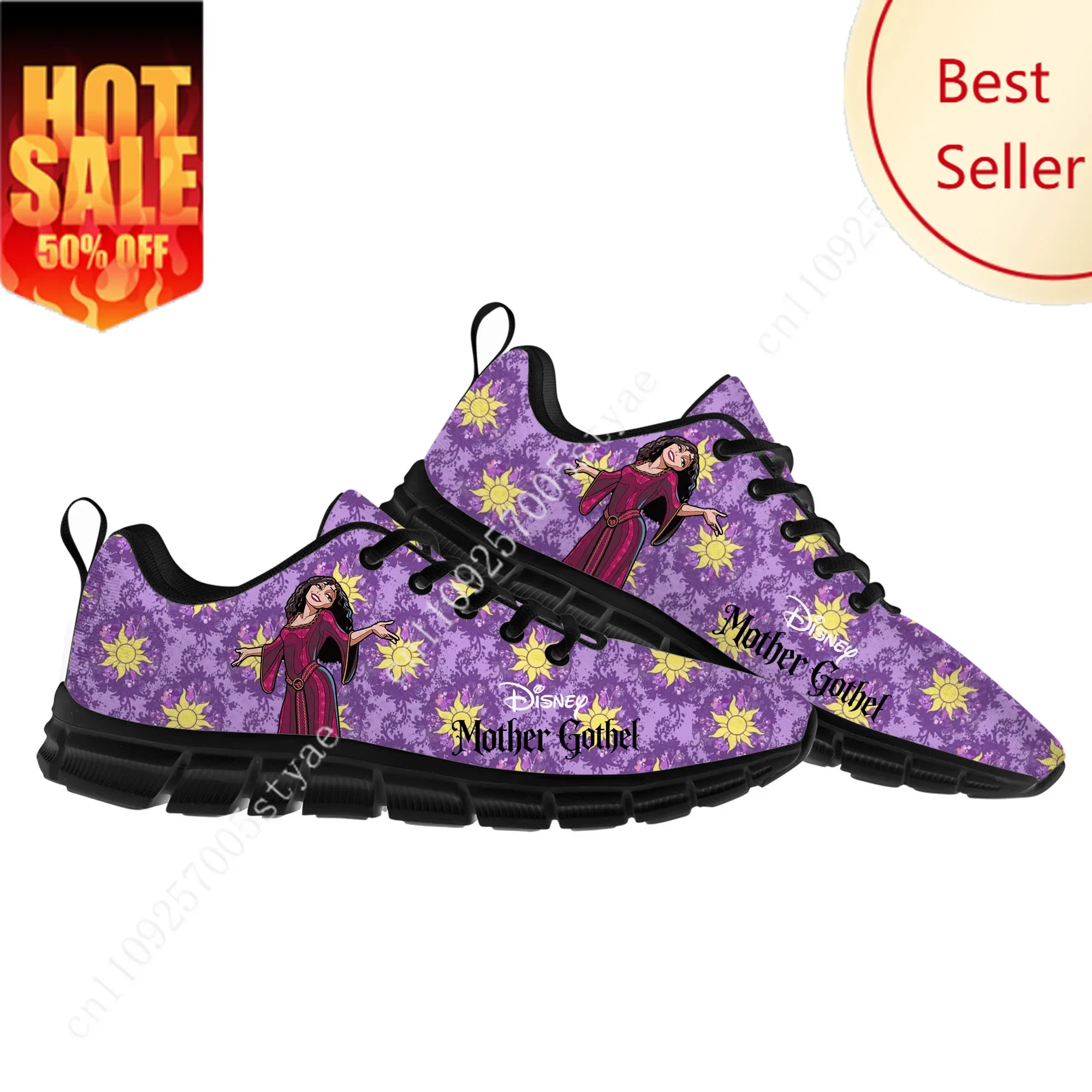 

Mother Gothel Sports Shoes Disney Cartoon Decorate Sneakers Design Your Photo Logo Text Party Holiday Gifts Custom Shoe