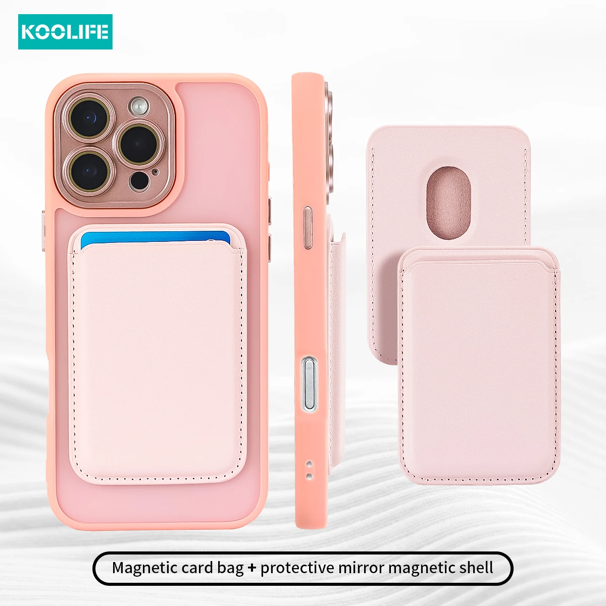 

Koolife 2 шт. чехол для телефона + держатель для магнитных карт с магнитным защитным чехлом для телефона и пленкой для объектива для Iphone 11 12 13 14 15 16Promax