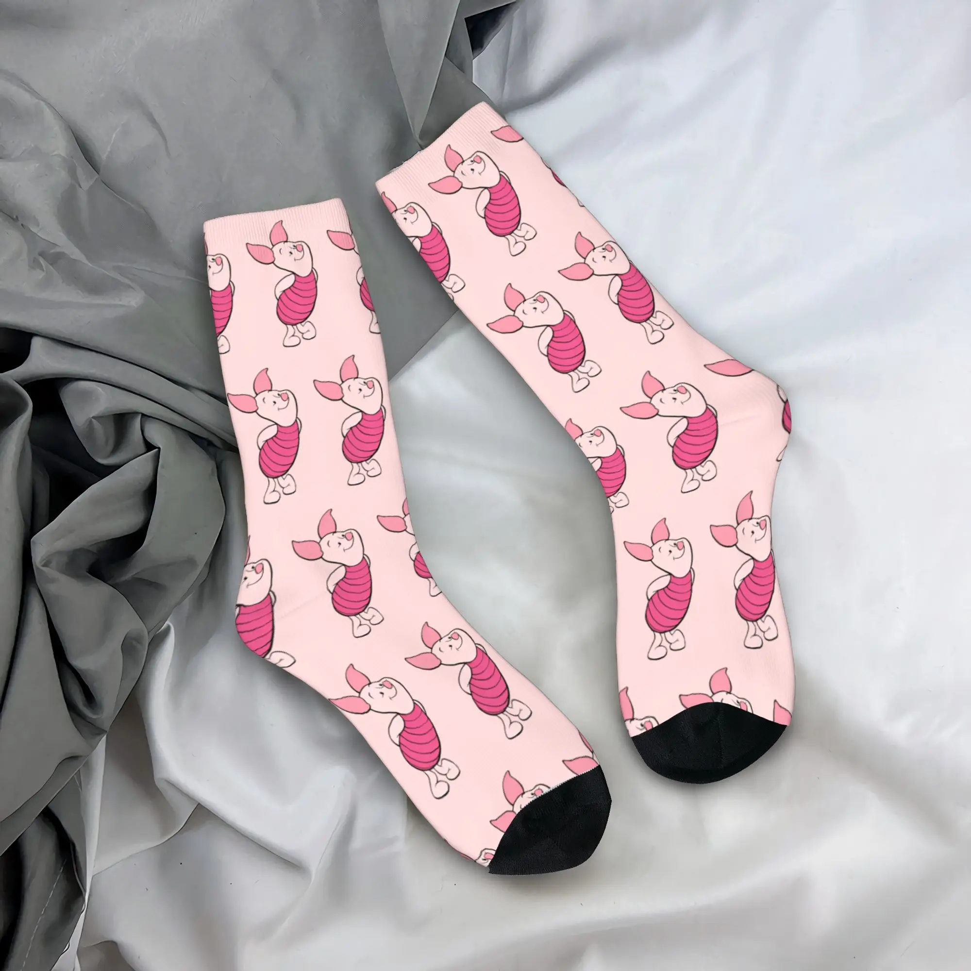 Winnie the Pooh piglet Outfits Men Women Socks Sweat Absorbing pink pig High Quality Crew Socks Warm Best Gifts