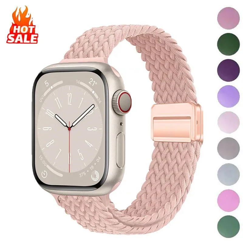 Nylon Loop Strap Band Smart Armband für Apple Watch 46mm 40mm 44mm 45mm 42mm 41mm 38mm für IWatch Ultra 49mm 10/9/8/7/6/SE/5/4
