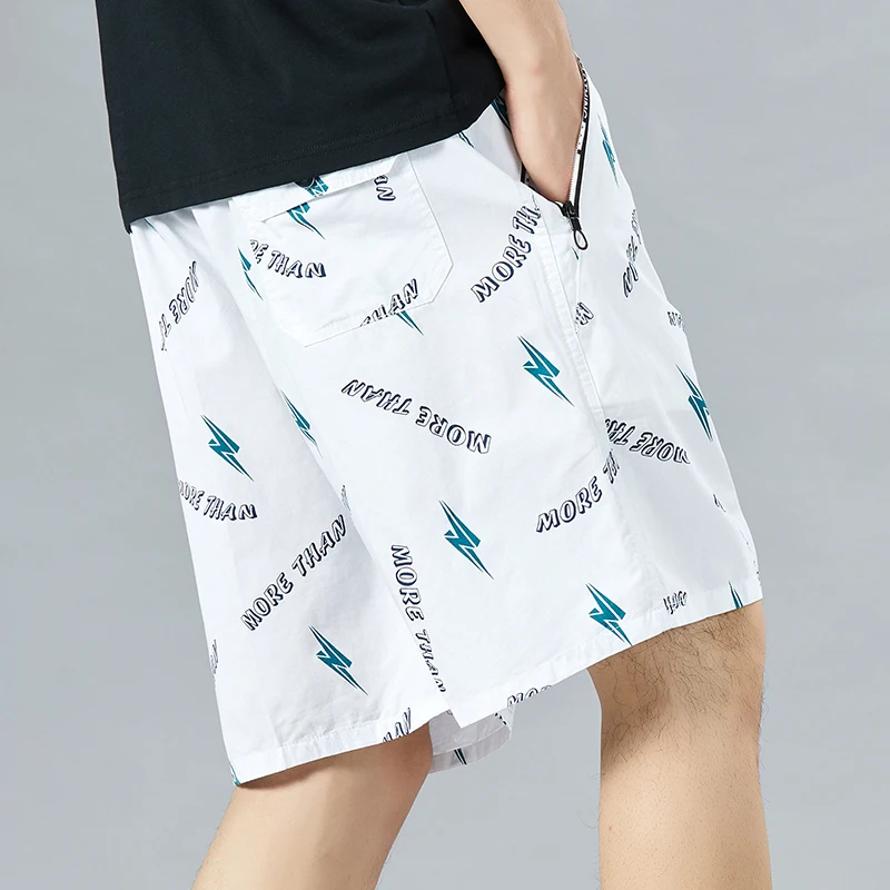 Men's Summer Shorts Print Knee Pants Golf Sports Fashion Zipper Pocket Large Size Y2K Swim Beach Relaxed Fit Jogger Shorts