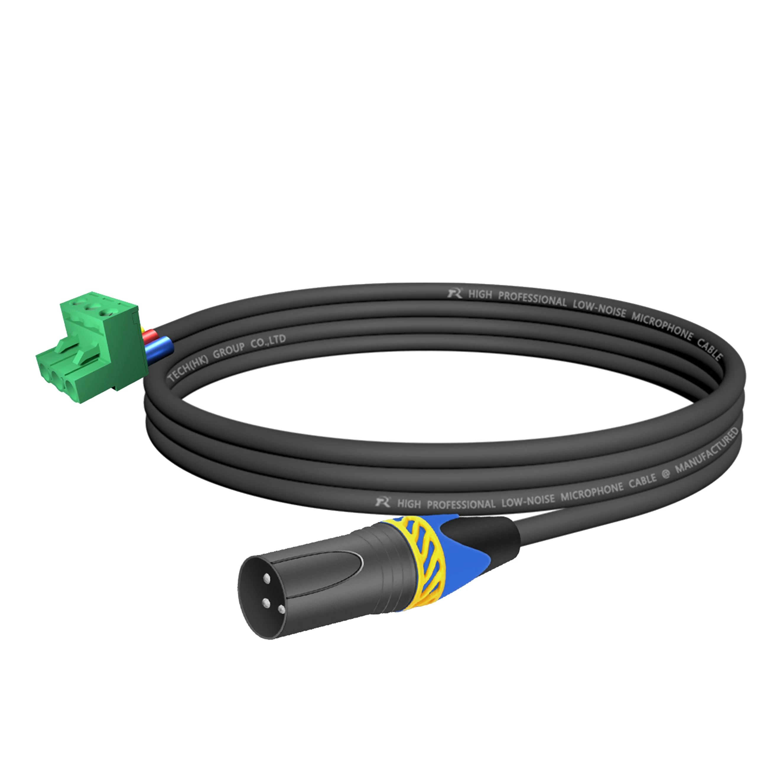 Gerades 3-Pin-XLR-Stecker-Buchse-Kabel auf 5,08 mm 3-P Phoenix-Terminal, rauscharmes, abgeschirmtes Mikrofonkabel, stabile Signalübertragung – Detail 4