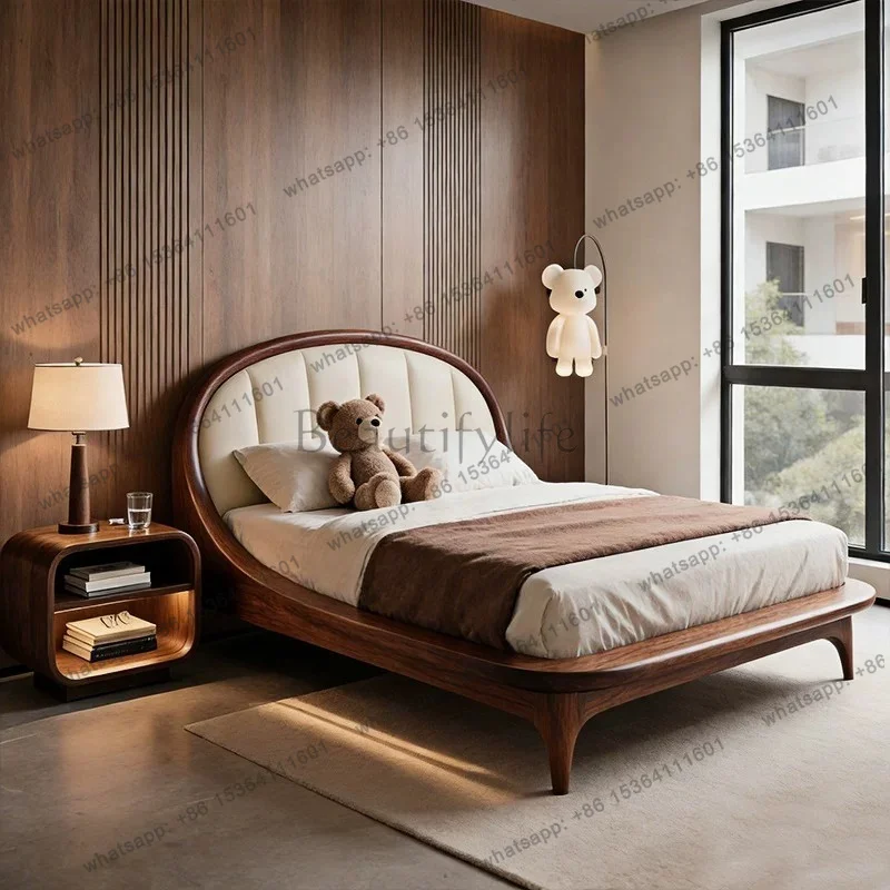 FG Large Comforter Double Bed Bedrooms Decoration Modern Wooden Platform Bed Frames Full Size Luxury Letto Matrimoniale Furnitur