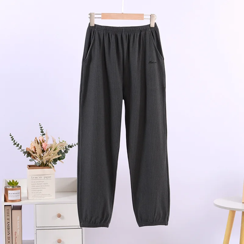 New Solid Color Spring Autumn Ladies Pajama Pants Casual Loose Thin Velvet Home Trousers Pyjama Femme Hiver Pijama Pant