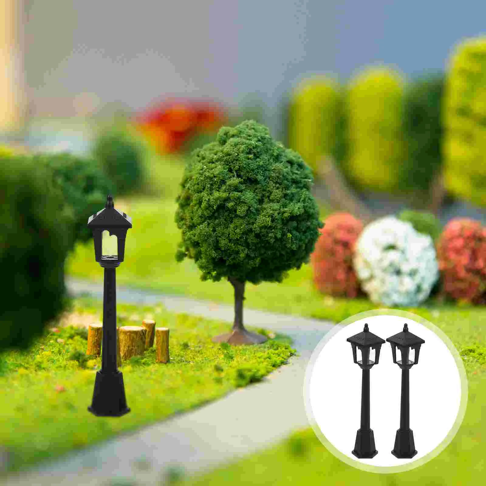 5pcs Stand Table Yard Light Models Tiny Street Lamp Models Miniature Street Lamp Models micro street lights