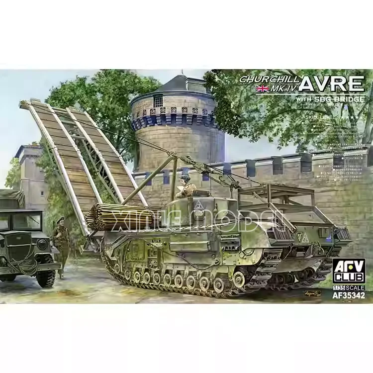 

Пластиковый сборный набор для сборки модели танка AFV Club 35342 Churchill MK. Боевая инженерная машина IV-го класса с малым штурмовым мостом 1/35