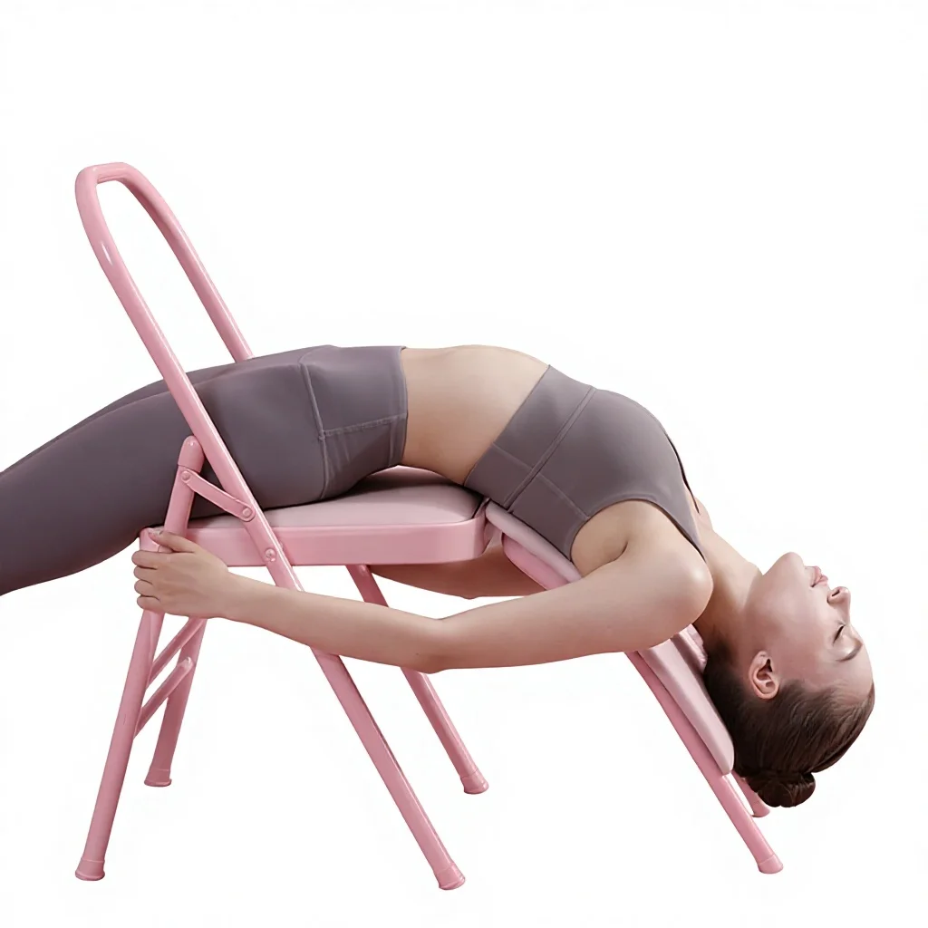 Thickened Bold Tube Yoga Chair  Folding Chair PU Surface Yoga Studio Auxiliary Chair Inverted Yoga Stool Sports