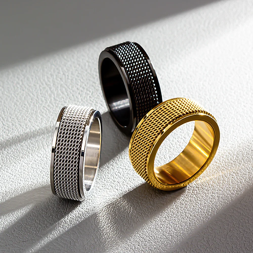 Quadratischer Siegelring für mich, Vintage-Goldfarbe, Edelstahl, klobiger, polierter Statement-Ring, minimalistischer Schmuck – Detail 2