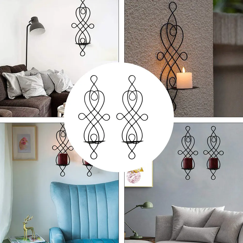 

2 шт. металлических подсвечников креативной формы, напольных или настенных, для вечеринок и домашнего использования.