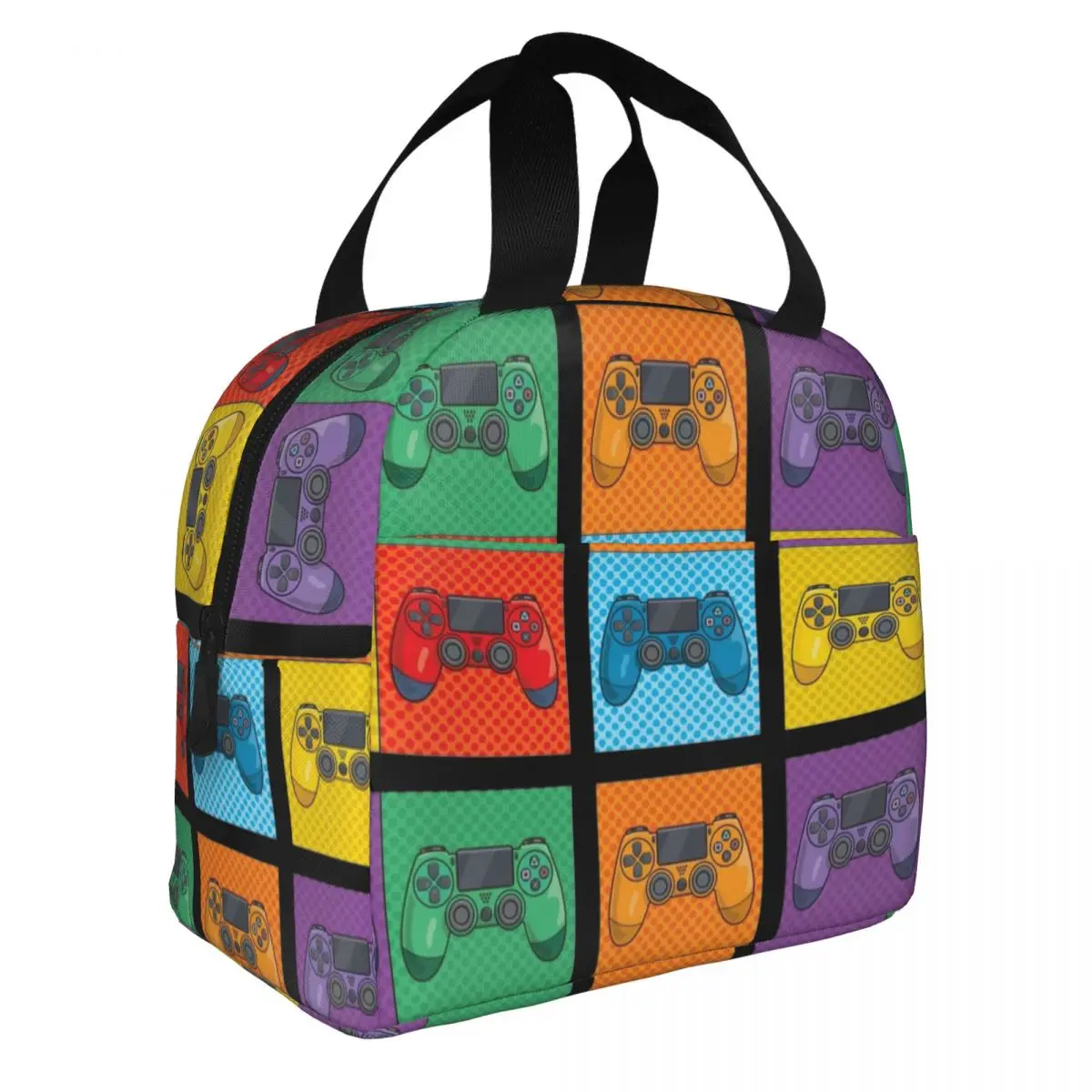 pop-art-grande-bolsa-termica-reutilizavel-para-homens-e-mulheres-lancheira-isolada-controlador-de-videogame-bolsa-faculdade-ao-ar-livre