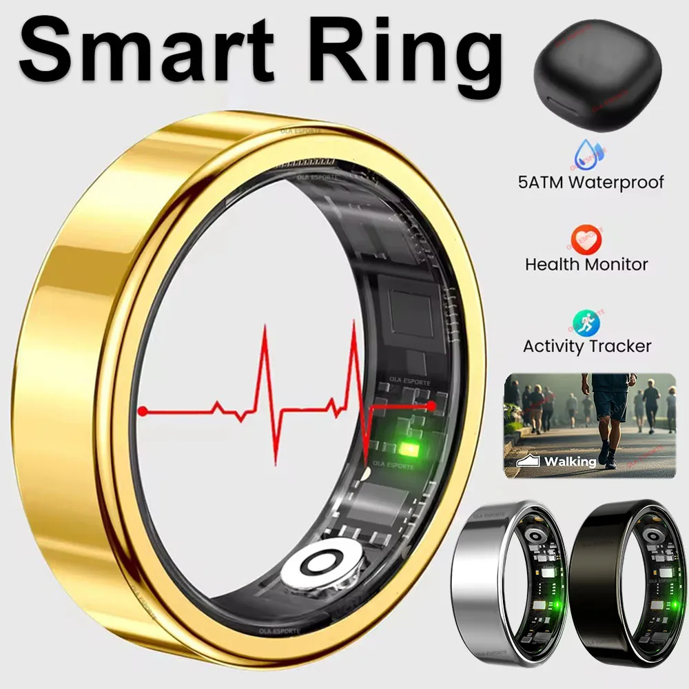 

2026 New R09 Smart Ring Men Women with Charging Case Heart Rate Blood Oxygen Body Health and Sleep Monitor For Android IOS Phone