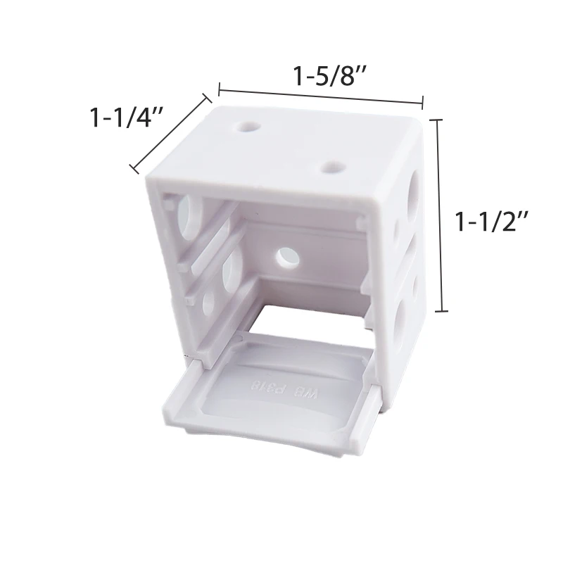 2 PCS White Blind Brackets Low Profile Box White Mounting Bracket for Window Blinds Shutter Plastic Installation Accessories