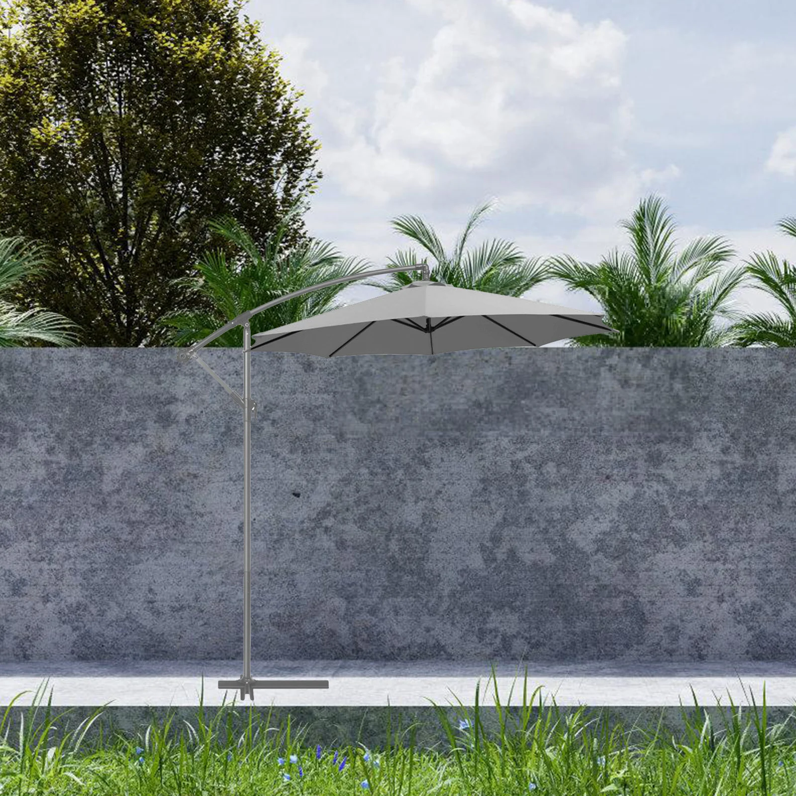 

Garden Patio Umbrella Canopy Replacement Durable Fabric Uv Protection Easy to Clean Patio Umbrella Replacement Parts