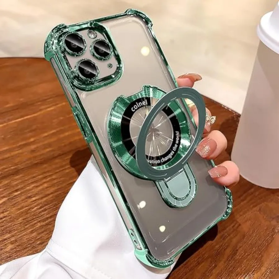 

for iPhone 11 Pro Case with Magnetic Ring Stand, [Compatible with MagSafe] Four Corners Shockproof [Military Grade Drop Protect