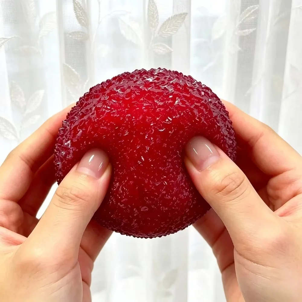 

Lychee Shape Squishy Toy, Soft Stress Relief Squeeze Toy for Office Home Decor, Fidget Anxiety Relief