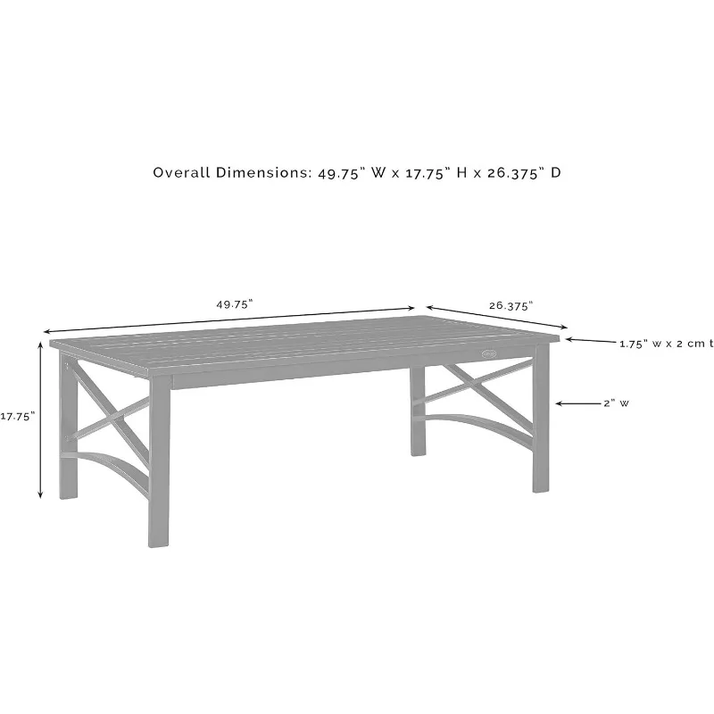 Mesa De Café De Metal Exterior Crosley, CO6207-WH, Kaplan Móveis