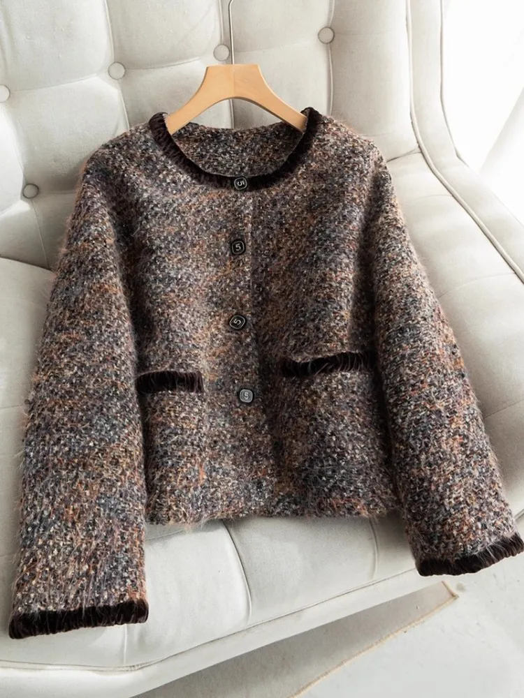 الشتاء أزياء أنيقة السيدات جديد القهوة الدافئة أسفل معطف س الرقبة واحدة الصدر واسعة الخصر مكتب الإناث بطة أسفل معطف قصير