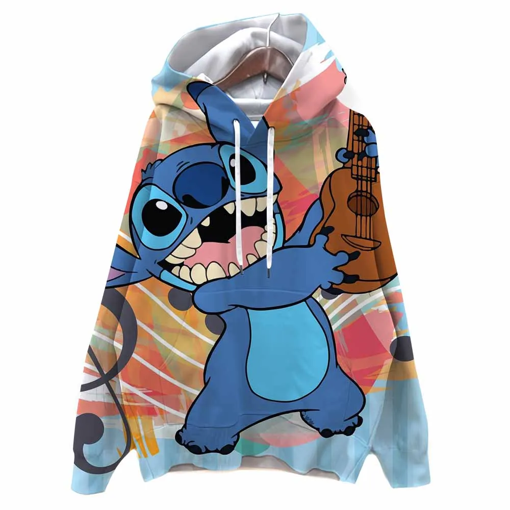 

Толстовки с 3D принтом Disney Stitch, женские повседневные толстовки с капюшоном, уличный пуловер, топы Y2K, спортивный костюм, пальто унисекс, одежда