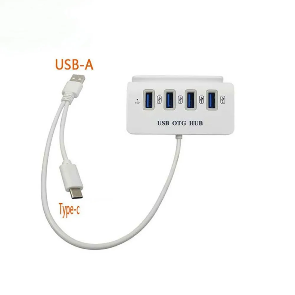 OTG Hub USB OTG HUB USB2.0 4 في 1 4 في 1 حامل قفص الاتهام Hub Type C 480Mbps 4 USB محطة إرساء Hub للجوال/الكمبيوتر